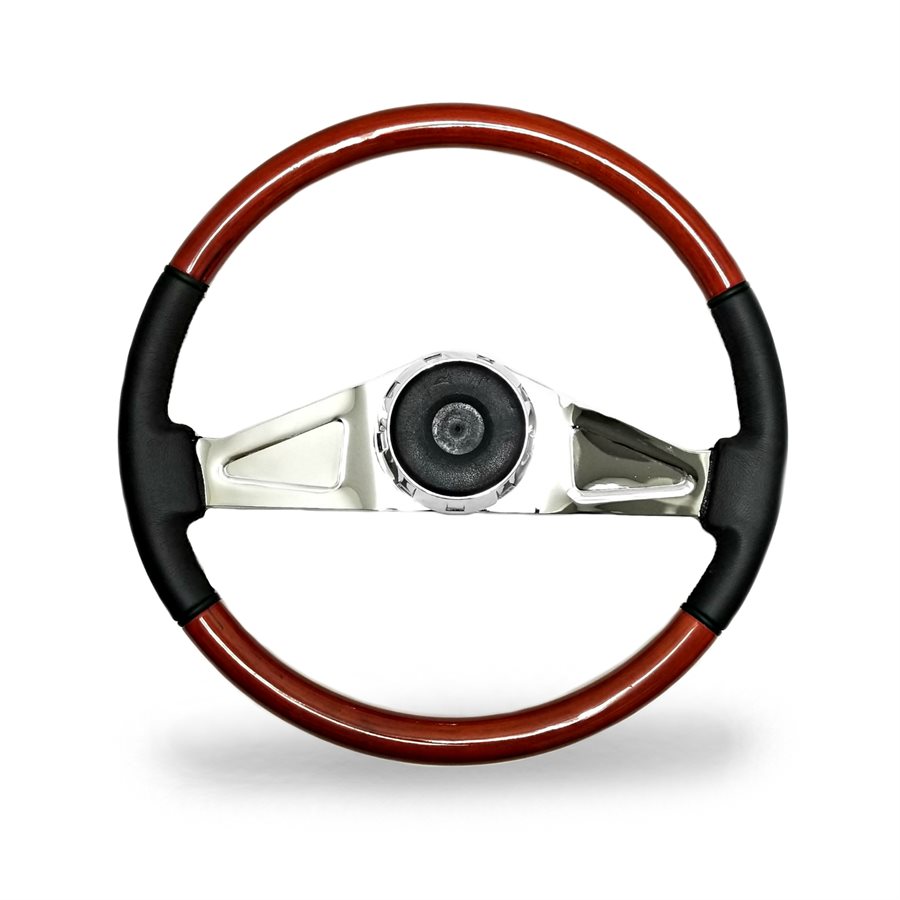 Woodys WP-SWPB8693.2W Rosewood Chrome Truck Steering Wheel Woody's Beautiful African Hardwood Woodys WP-SWPB8693.2W Rosewood Chrome Truck Steering Wheel Woody's Beautiful African Hardwood