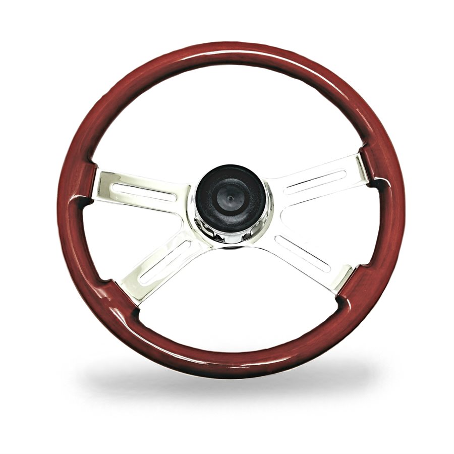 Woodys WP-SWPB8693.2W Rosewood Chrome Truck Steering Wheel Woody's Beautiful African Hardwood Woodys WP-SWPB8693.2W Rosewood Chrome Truck Steering Wheel Woody's Beautiful African Hardwood