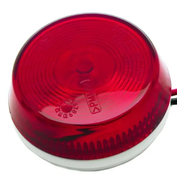 2.5" Red Incandescent Clearance & Marker Light – Surface Mount, 1-Wire