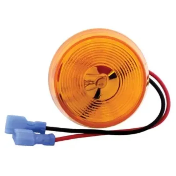 2.5 Inch Round Amber Incandescent Marker Light – Surface Mount, 2-Wire Spade Terminals