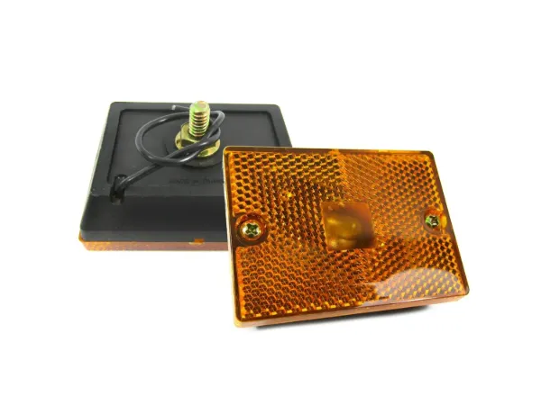 Amber Incandescent Marker & Clearance Light with Reflector – Black Base, Stud Mount
