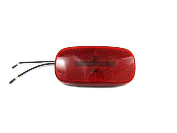 4 x 2 Inch Red Incandescent Marker Light with Reflector – Black Base, 2-Wire
