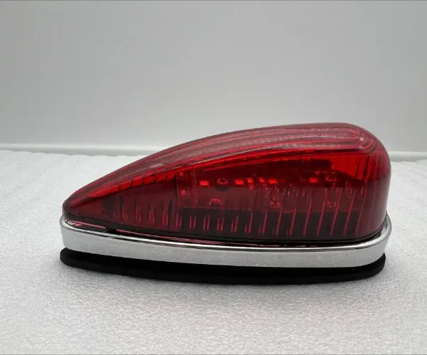 Signature Series Teardrop Red LED Marker & Clearance Light – 14 SMD, Curved Chrome Base