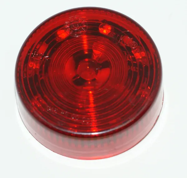 2.5" Round Red LED Marker & Clearance Light – 2-Pin, Grommet Mount