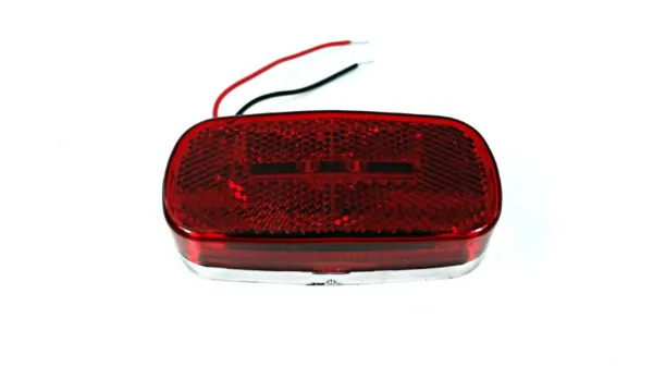 4 x 2 Inch Red 9-LED Marker Light with Reflector – Chrome Base