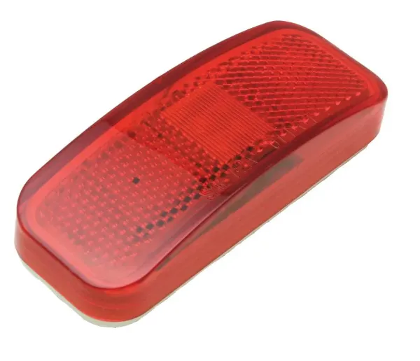 4 x 1.5 Inch Red 6-LED Marker Light with Reflector – White Base, 2-Wire