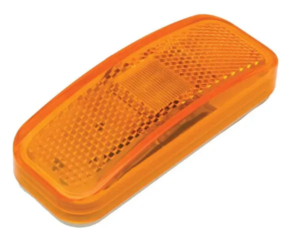 4 x 1.5 Inch Amber 6-LED Marker Light with Reflector – White Base, 2-Wire
