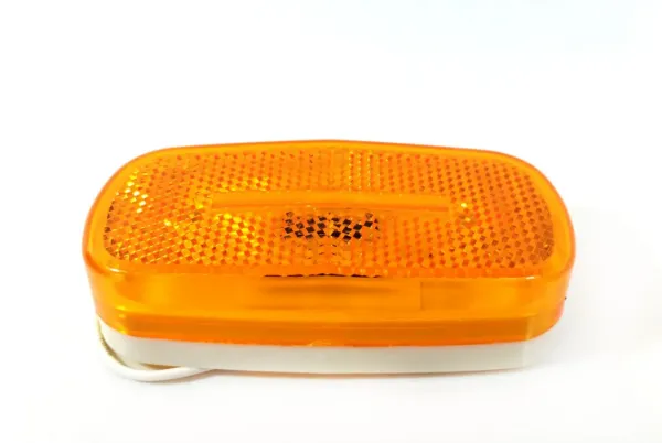 4" x 2" Amber 2-LED Marker & Clearance Light with Reflector – White Base