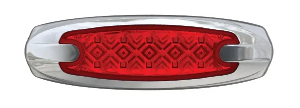 Red 10 LED Marker Clearance Light with Chrome Insert and Snap On Bezel