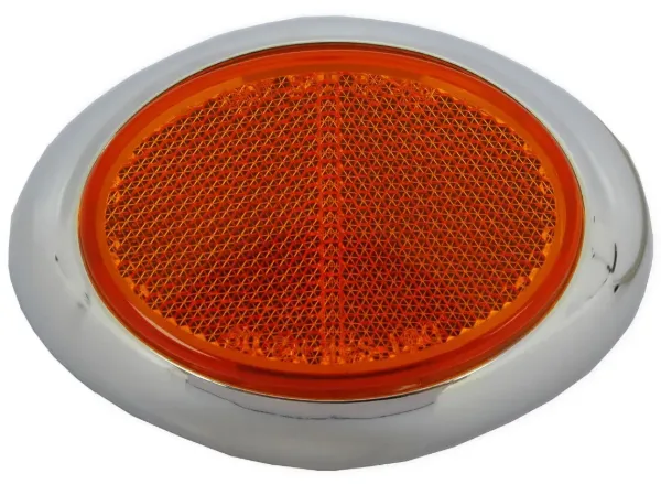 Oval Amber 2 LED Marker Light with Reflex and Chrome Bezel