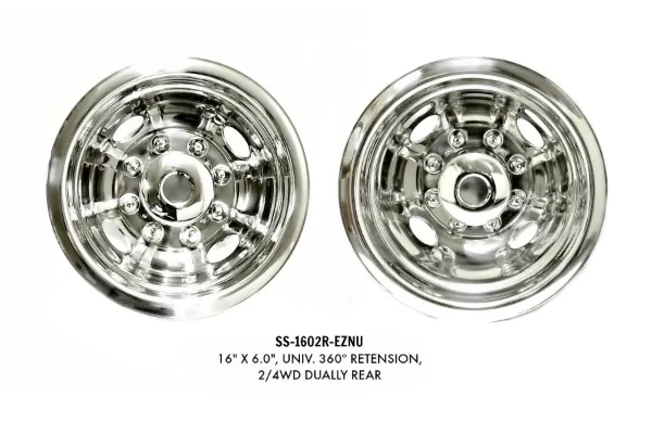 Rear 16" x 6" Wheel Simulator – 8 Lug, 6.5" Bolt Circle, Universal 360° Retention