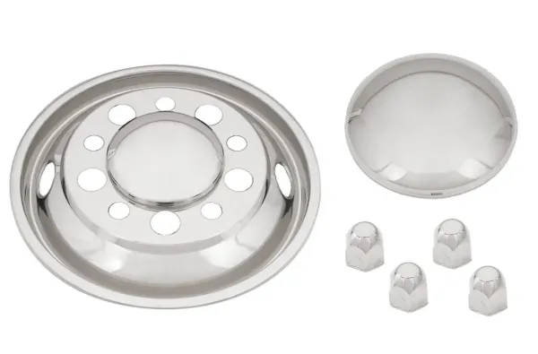 22.5" x 8.25" Front Wheel Simulator Set – 10 Lug, 11.25" Bolt Circle, 2 Hand Hole, Pop-Off Cap