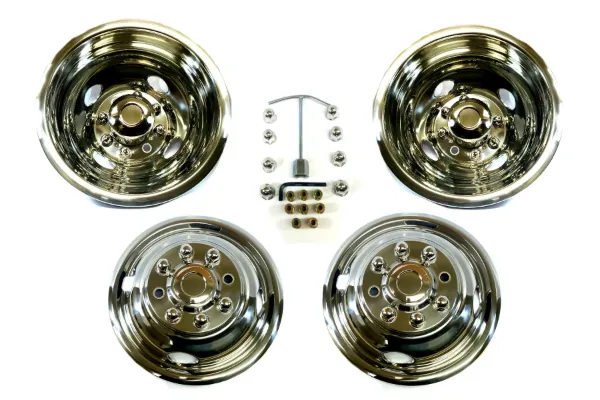 16 Inch x 6 Inch Wheel Simulator Set – 8 Lug on 6.5 Inch, 4 Hand Hole, Fits Ford E-350 & E-450 (2008–Current)