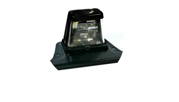 12V LED License Plate Light – Black Housing & Bracket, 2-Wire, Gasket Included