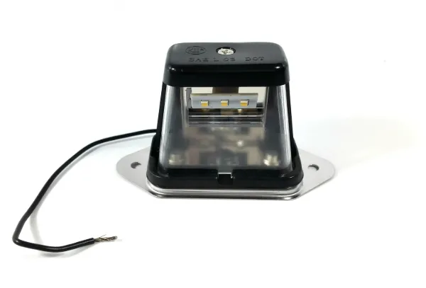 12V LED License Plate Light – Black Housing, 1-Wire