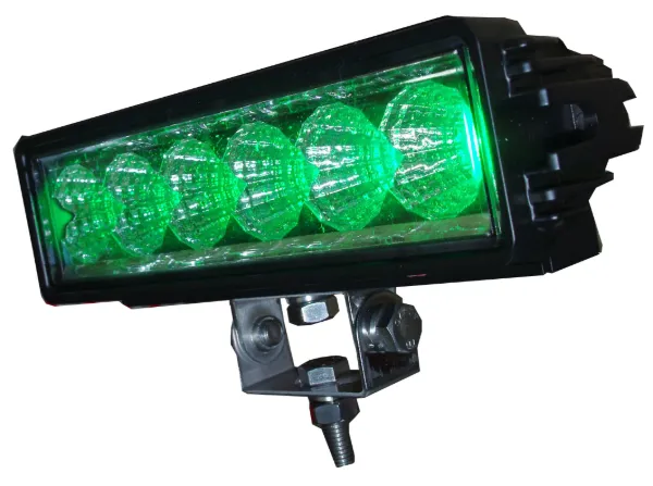Off Road Green LED Light Bar Single Row 18W 7.9 Inch Aluminum Housing PC Lens