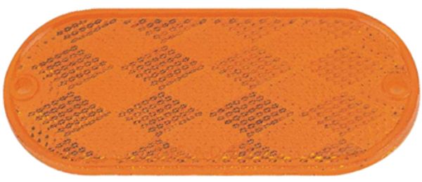4-5/16x1-7/8 Oval Amber Reflector Adhesive Backed and Screw Mount