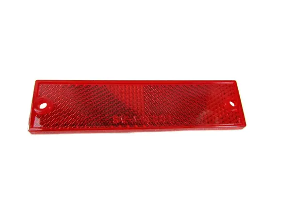 4-3/8x1-1/8 Red Reflector Adhesive Backed and Screw Mount