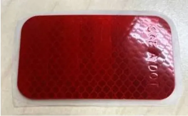 2 x 3.5 Inch Red Reflective Safety Sticker