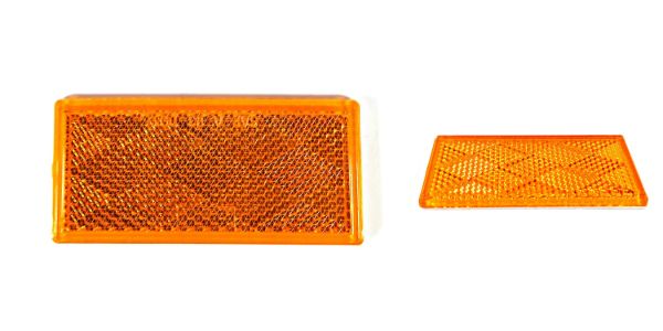 Diamond Pattern Amber Reflector Adhesive Backed 3-3/16x1-7/16