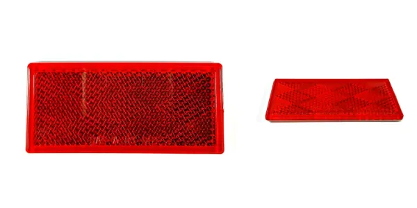 Diamond Pattern Red Reflector – Adhesive Backed, 3-3/16 x 1-7/16 Inch