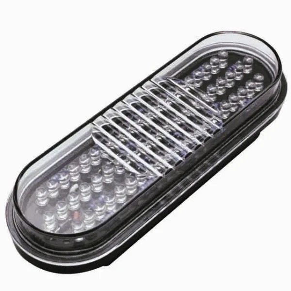 6-Inch Oval Red LED Stop, Turn & Tail Light – 60 Diode, Clear Lens, Grommet Mount