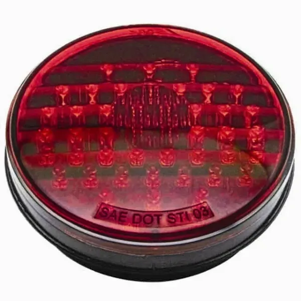 4-Inch Round Red LED Stop, Turn & Tail Light – 44 Diode, Grommet Mount, Hardwired