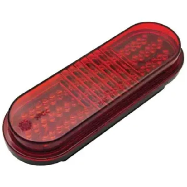 6-Inch Oval Red LED Stop, Turn & Tail Light – 60 Diode, Grommet Mount, Hardwired