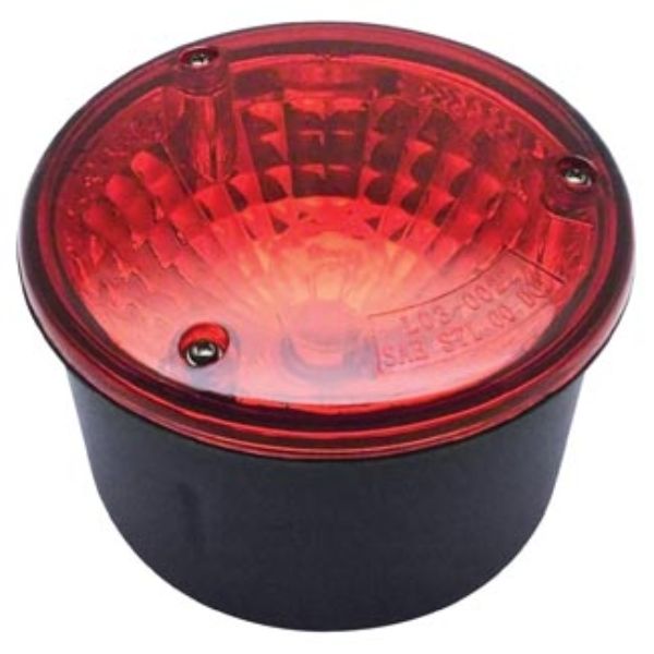 4 Inch Round Red Stop Turn Tail Light Canister Style 2 Post Mount