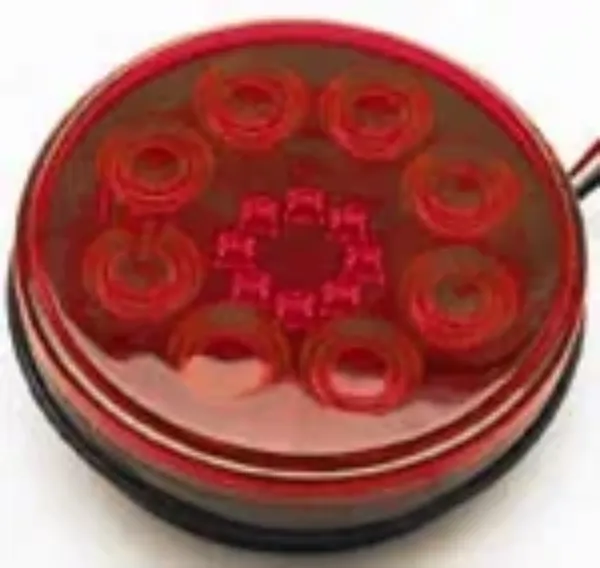 4-Inch Round Red Sweet 16 LED Stop, Turn & Tail Light – Grommet Mount, Hardwired