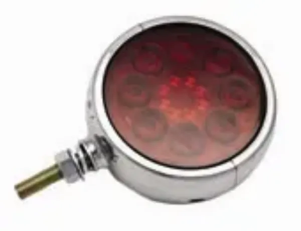 4 Inch Round Double Face Lollipop LED Signal Light Red and Amber 32 Diode Chrome Housing