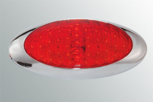 40 Diode Red LED Stop Turn Tail Light with Chrome Bezel