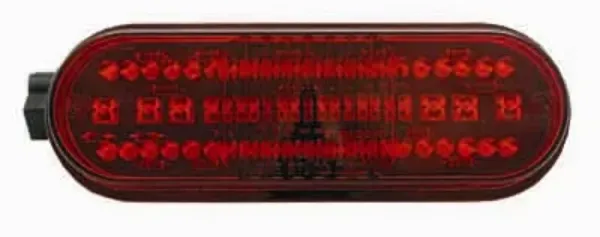 6" Oval Red LED Stop, Turn & Tail Light – 52 Diode, Hardwired, Grommet Mount