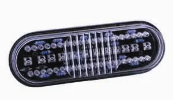 6" Oval Red LED Stop, Turn & Tail Light – 52 Diode, Clear Lens, Grommet Mount