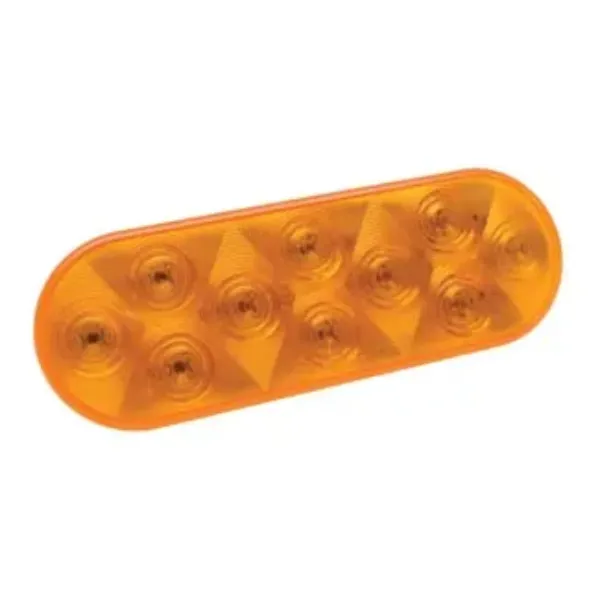 6" Oval Amber LED Front Park & Rear Turn Light – 10 Diode, Standard Plug, Grommet Mount