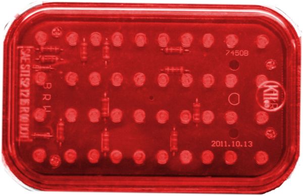 5x3 Red LED Stop Turn Tail Light 40 Diode with 3 Wire Leads