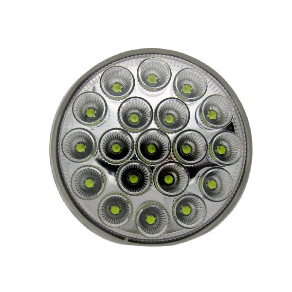 4 Inch Round LED Stop Turn Tail and Backup Light 19 Red and White Diodes Grommet Mount