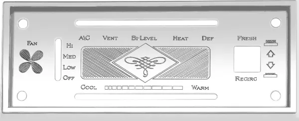 Stainless Steel A/C Heater Control Switch Plate with Chrome Bezel & Screws