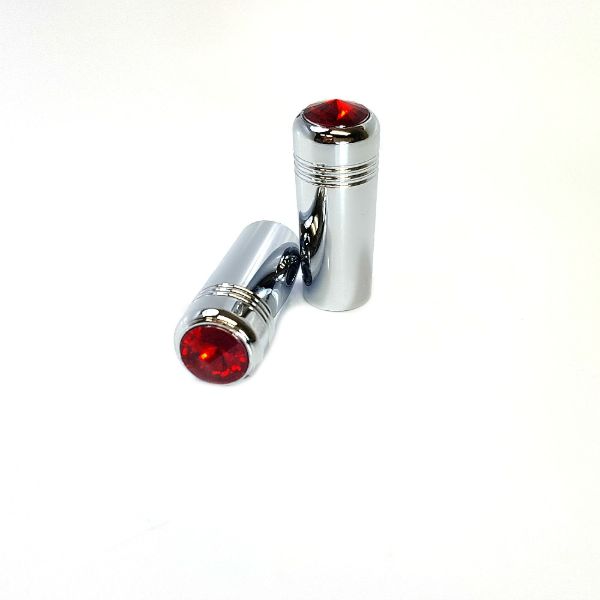 Short Chrome Toggle Switch with Red Jewel 7/8 Inch – 2 Pack