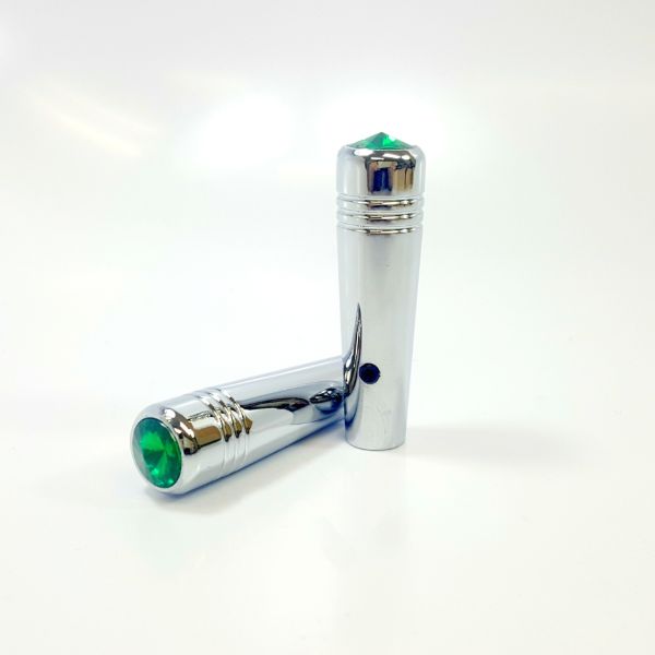 Kenworth Long Chrome Toggle Switch with Green Jewel – 2 Pack