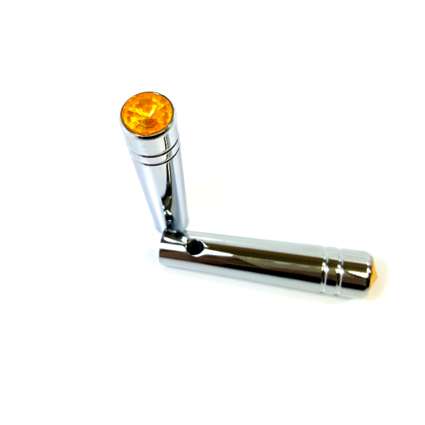 Long Chrome Toggle Switch with Gold Jewel 2 Pack