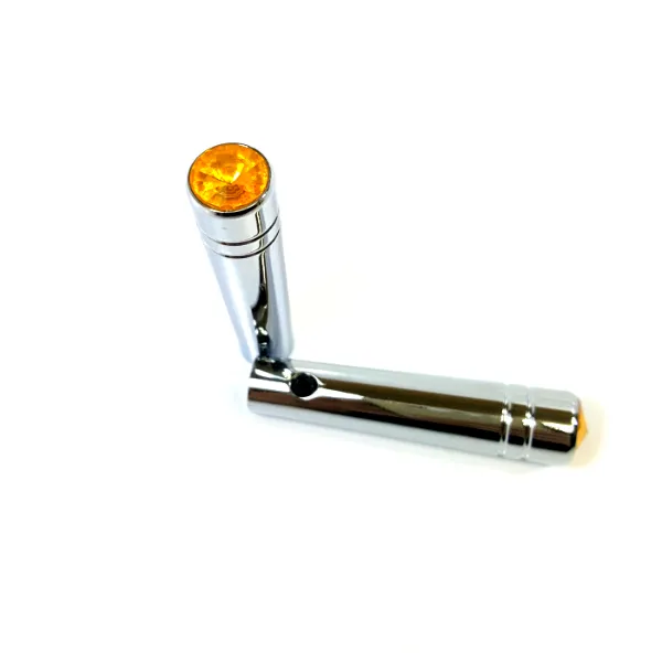 Long Chrome Toggle Switch with Gold Jewel 2 Pack