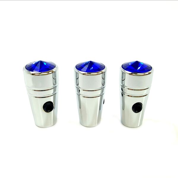 Guarded Chrome Toggle Switch with Blue Jewel – 3 Pack