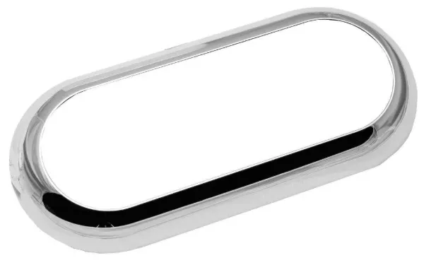 6 Inch Oval Surface Mount Snap-On Light Bezel – Chrome Plastic