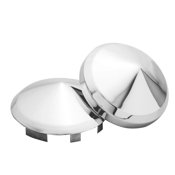 Rear Madonna Style Hub Cap 22.5 and 24.5 Inch Stainless Steel 8 Inch Center
