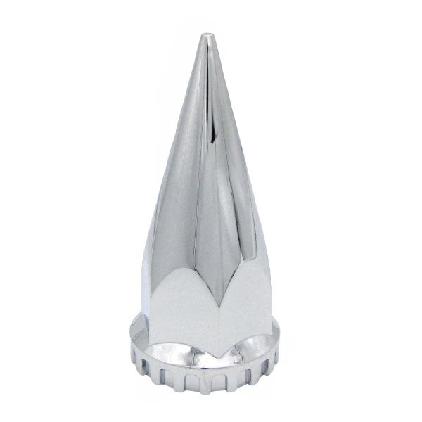 33mm Push On Spike Lug Nut Cover 4.75 Inch Tall Chrome Plastic