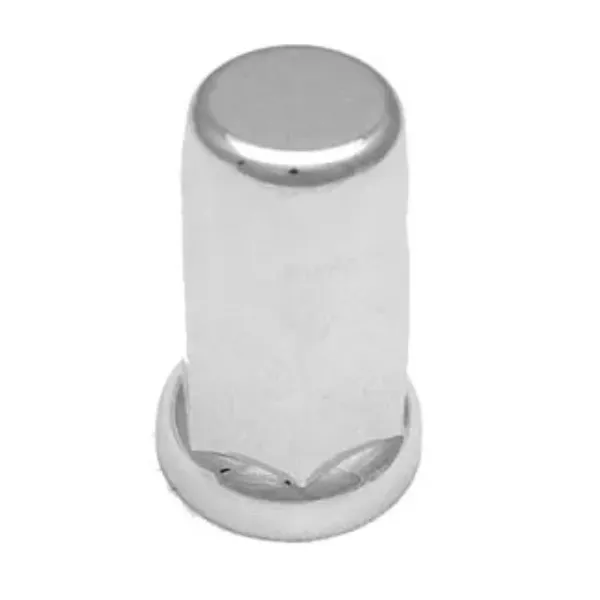 33mm King Size Lug Nut Cover – 3" Tall, Chrome Plastic