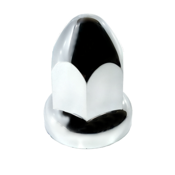 33mm Bullet Lug Nut Cover with Flange 2.4 Inch Tall Chrome Plastic