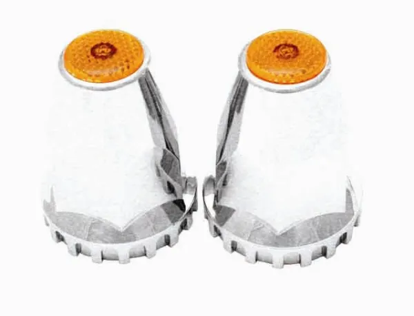 33mm Amber Reflective Screw-On Lug Nut Cover – Chrome-Plated Plastic