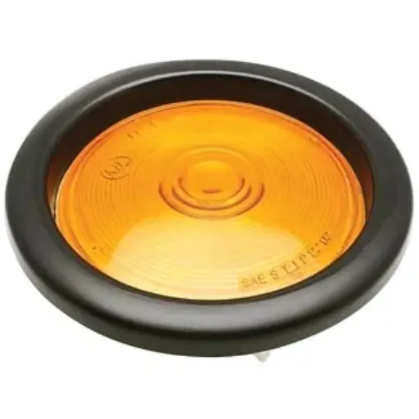 4-Inch Round Amber Incandescent Front Park & Turn Signal Light Kit – Grommet & Pigtail Included